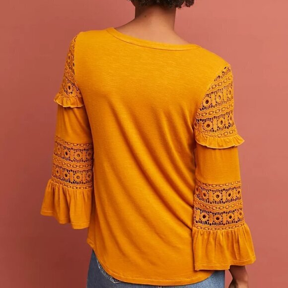 ANTHROPOLOGIE Judy Henley Top Gold Size XS - Picture 2 of 7